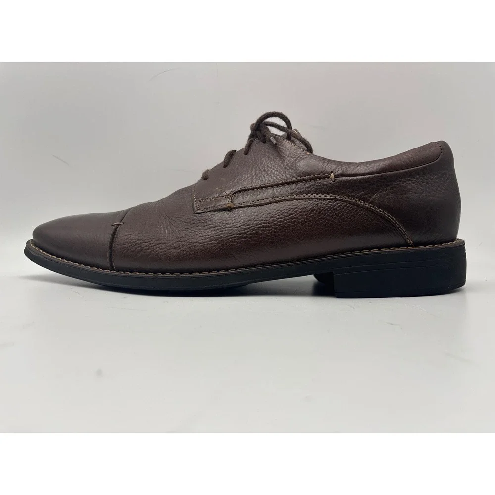 Sandro Moscoloni Men's Brown Leather Cap-Toe Derby Shoes Size 14 Made in Brazil
